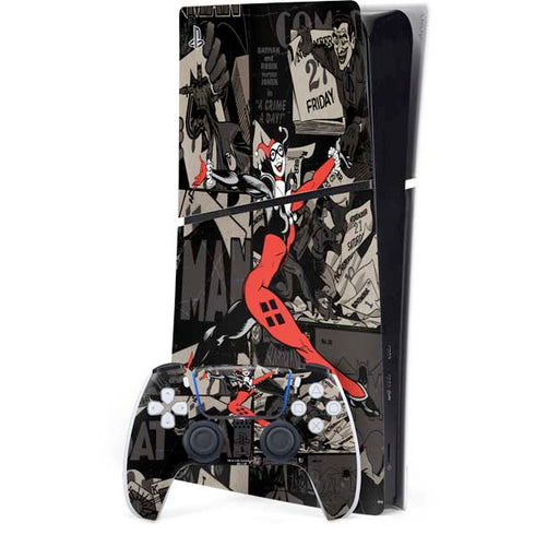 DC Comics Harley Quinn Vintage Action pose pattern PlayStation PS5 Skins