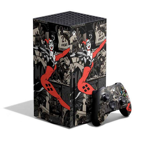 DC Comics Harley Quinn Vintage Action pose pattern Xbox Series X Bundle Skin