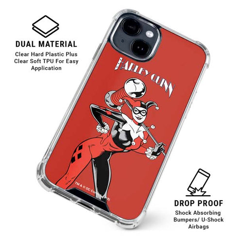 DC Comics Harley Quinn Classic Art Pose iPhone 15 Clear Case