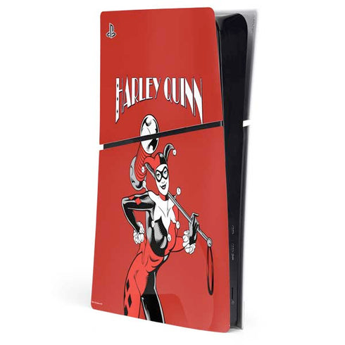 DC Comics Harley Quinn Classic Art Pose PS5 Slim Digital Edition Console Skin