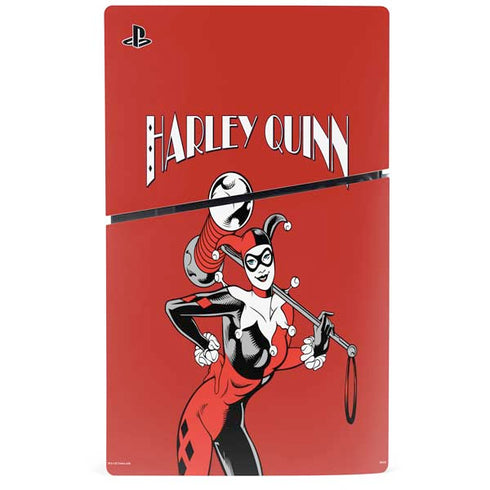 DC Comics Harley Quinn Classic Art Pose PS5 Slim Digital Edition Console Skin