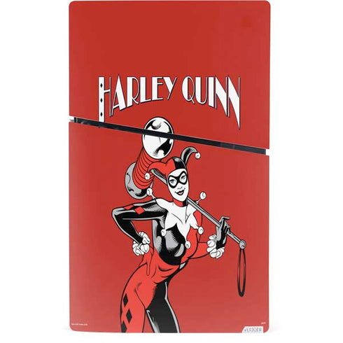 DC Comics Harley Quinn Classic Art Pose PS5 Slim Digital Edition Console Skin