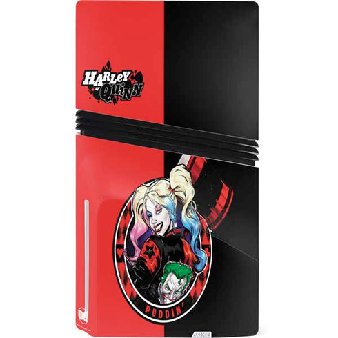 DC Comics Harley Quinn Puddin PS5 Pro Disk Console Skin