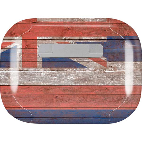 Hawaiian Flag Dark Wood AirPods Skins