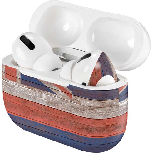 Hawaiian Flag Dark Wood AirPods Skins