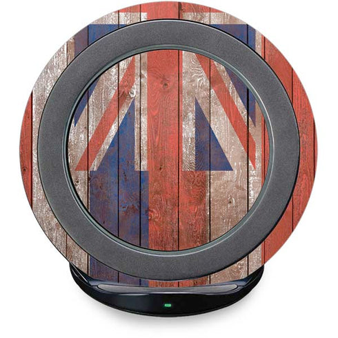 Hawaiian Flag Dark Wood Fast Charge Wireless Charging Stand Skin