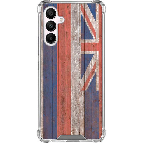 Hawaiian Flag Dark Wood Galaxy A16 5G Clear Case