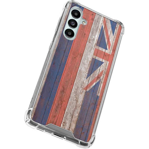 Hawaiian Flag Dark Wood Galaxy A16 5G Clear Case