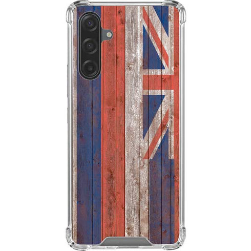 Hawaiian Flag Dark Wood Galaxy A17 Clear Case