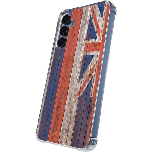 Hawaiian Flag Dark Wood Galaxy A35 5G Clear Case