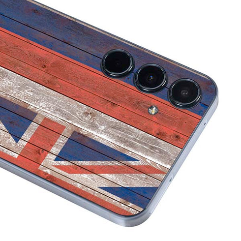 Hawaiian Flag Dark Wood Galaxy A35 5G Skin
