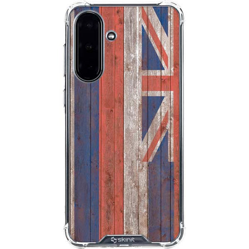 Hawaiian Flag Dark Wood Galaxy A36 5G Clear Case