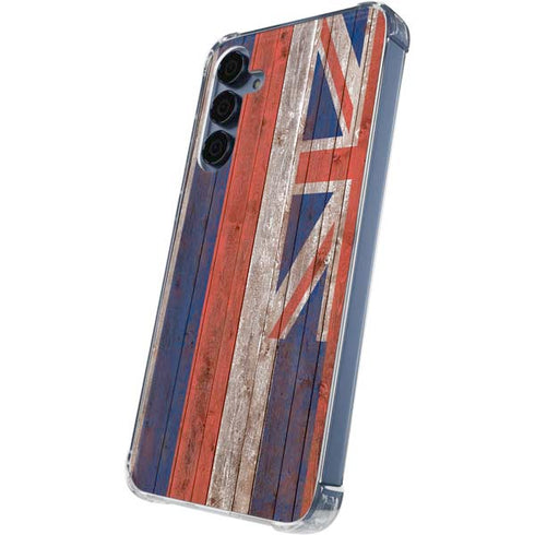 Hawaiian Flag Dark Wood Galaxy A55 5G Clear Case