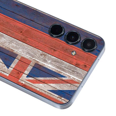 Hawaiian Flag Dark Wood Galaxy A55 5G Skin