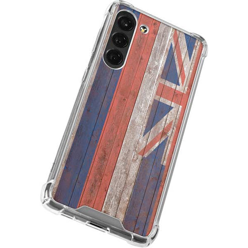 Hawaiian Flag Dark Wood Galaxy S24 FE Clear Case