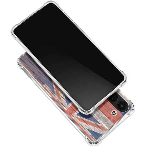 Hawaiian Flag Dark Wood Galaxy S24 FE Clear Case