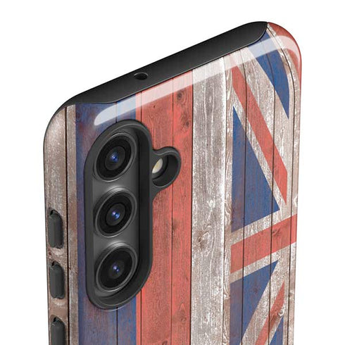 Hawaiian Flag Dark Wood Galaxy S25 Plus Impact Case