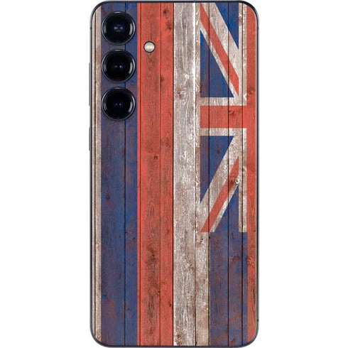 Hawaiian Flag Dark Wood Galaxy S24 Skin