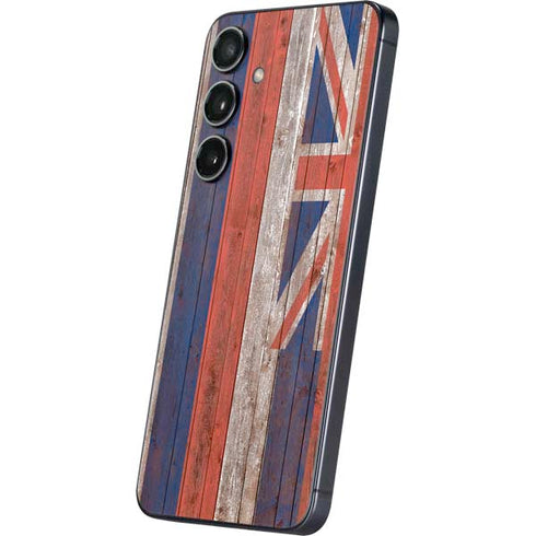 Hawaiian Flag Dark Wood Galaxy S24 Skin