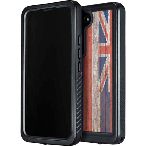 Hawaiian Flag Dark Wood Galaxy S24 Waterproof Case