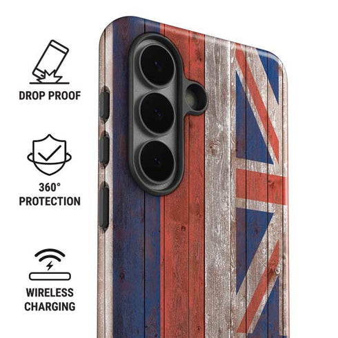 Hawaiian Flag Dark Wood Galaxy S26 Impact Case