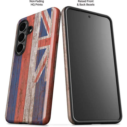 Hawaiian Flag Dark Wood Galaxy S26 Impact Case