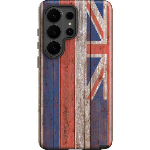 Hawaiian Flag Dark Wood Galaxy S26 Ultra Impact Case