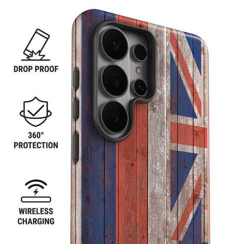 Hawaiian Flag Dark Wood Galaxy S26 Ultra Impact Case