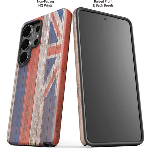 Hawaiian Flag Dark Wood Galaxy S26 Ultra Impact Case