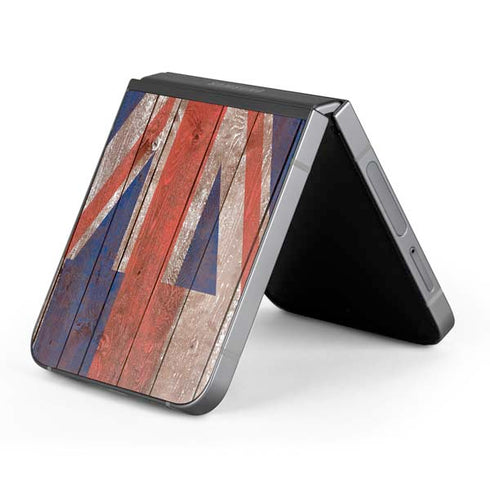Hawaiian Flag Dark Wood Galaxy Z Flip6 Skin