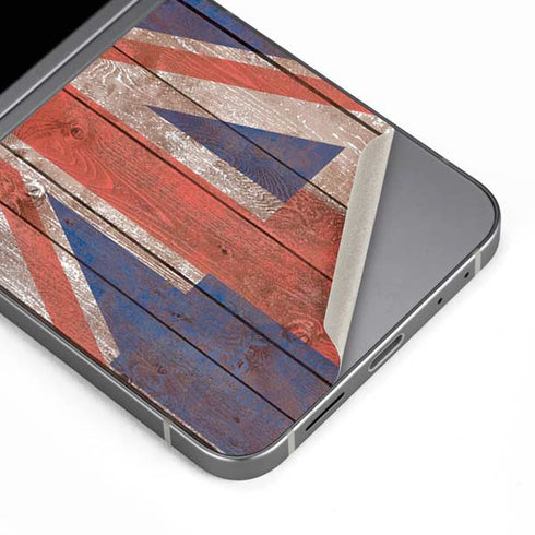 Hawaiian Flag Dark Wood Galaxy Z Flip6 Skin