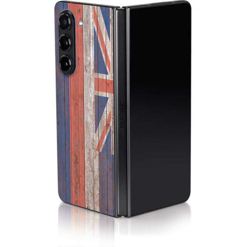Hawaiian Flag Dark Wood Galaxy Z Fold5 5G Skin