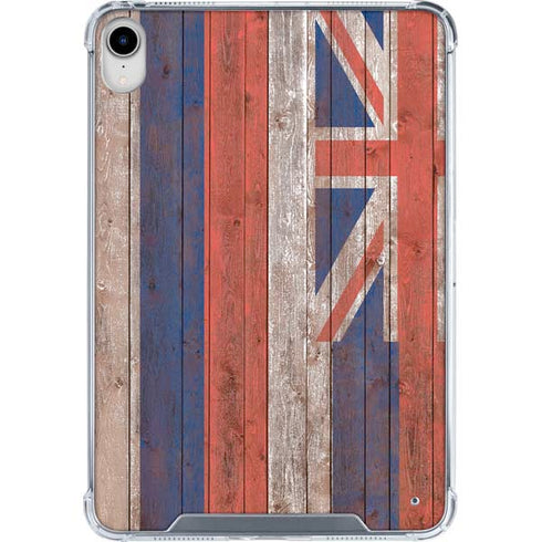 Hawaiian Flag Dark Wood iPad 11th Gen (2025) Clear Case
