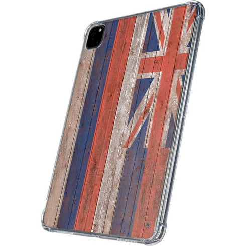 Hawaiian Flag Dark Wood iPad Pro 11in (2024) Clear Case