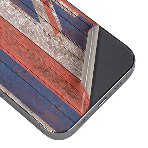 Hawaiian Flag Dark Wood iPhone 15 Pro Max Skin