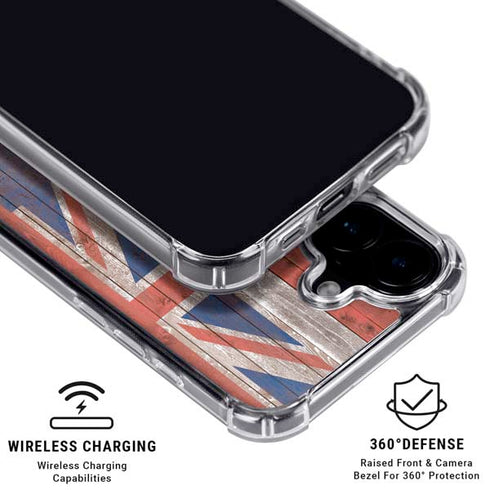 Hawaiian Flag Dark Wood iPhone 16 Plus MagSafe Case