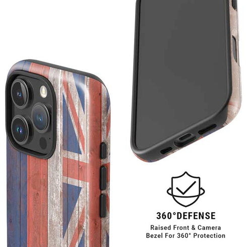 Hawaiian Flag Dark Wood iPhone 16 Pro Magsafe Impact Case