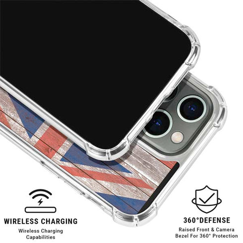 Hawaiian Flag Dark Wood iPhone 16 Pro Max Clear Case