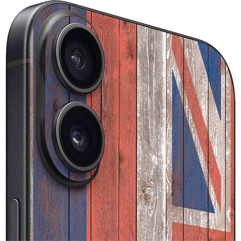 Hawaiian Flag Dark Wood iPhone 16 Skin