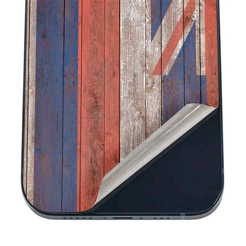 Hawaiian Flag Dark Wood iPhone 16 Skin