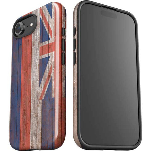 Hawaiian Flag Dark Wood iPhone 16e Impact Case
