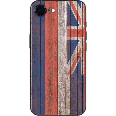 Hawaiian Flag Dark Wood iPhone 16e Skin
