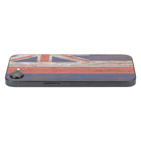 Hawaiian Flag Dark Wood iPhone 16e Skin