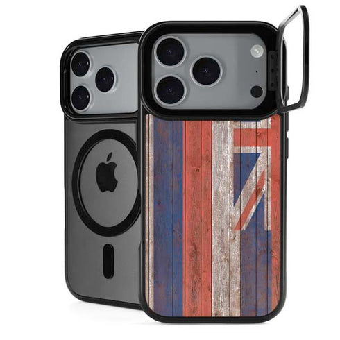 Hawaiian Flag Dark Wood iPhone 18 Pro Max Kickstand Case