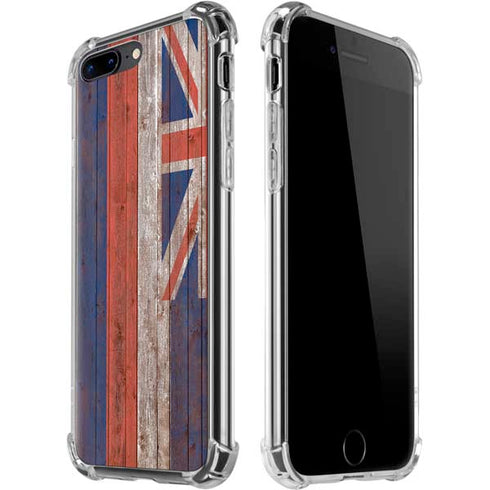 Hawaiian Flag Dark Wood iPhone Cases
