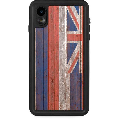 Hawaiian Flag Dark Wood iPhone Cases