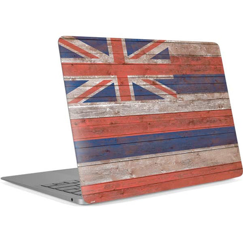 Hawaiian Flag Dark Wood Apple MacBook Air Skin