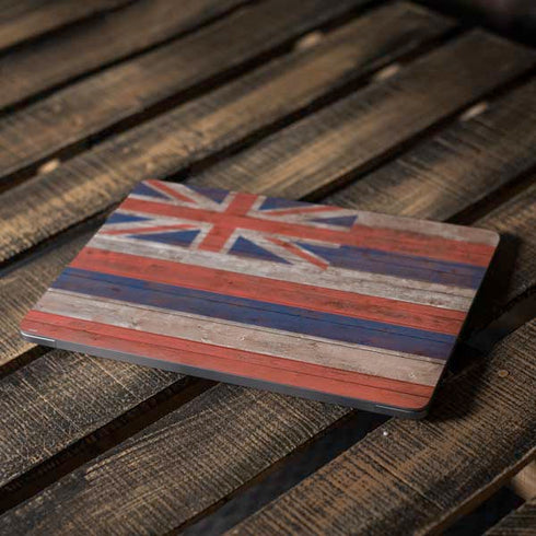 Hawaiian Flag Dark Wood Apple MacBook Air Skin