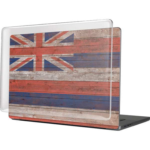 Hawaiian Flag Dark Wood MacBook Cases