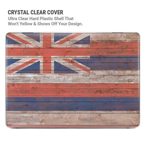 Hawaiian Flag Dark Wood MacBook Cases